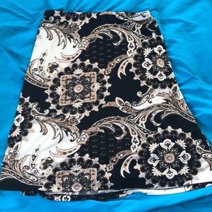 Black and Tan midi skirt